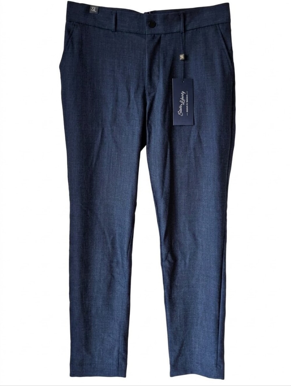 State & Liberty Athletic Fit Stretch Suit Pants Heathered Navy NWT Size 34